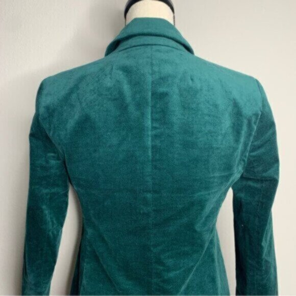 J. Crew Green Velveteen Single Breasted One-Button Blazer - Picture 11 of 14